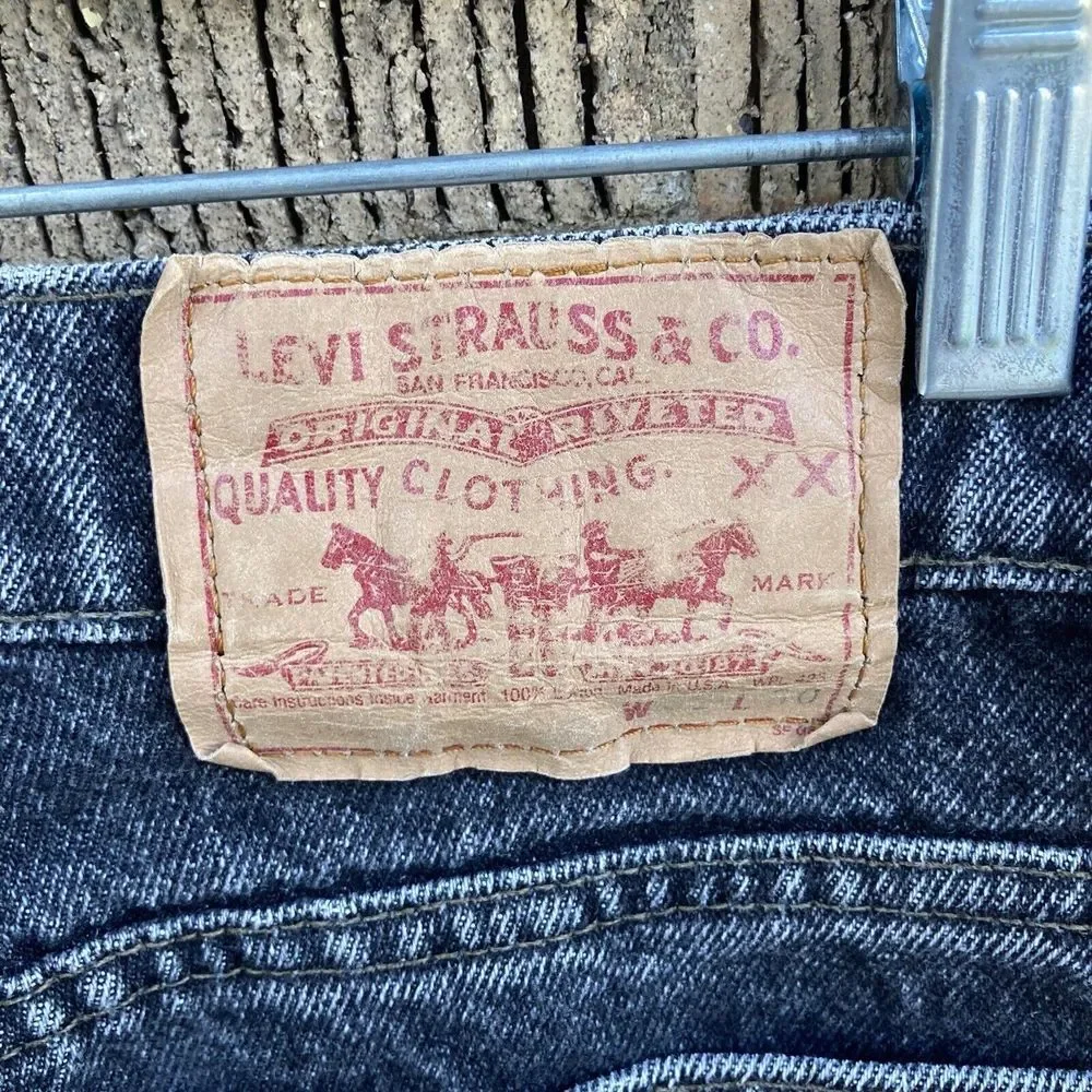 Vtg Men's Levi's 31x30 Black/Gray Acid Wash Jeans 100%‎ Cotton Denim Made in USA